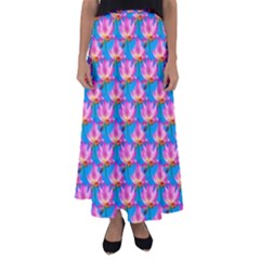 Seamless Flower Pattern Colorful Flared Maxi Skirt by Celenk