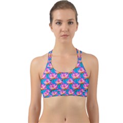 Seamless Flower Pattern Colorful Back Web Sports Bra by Celenk