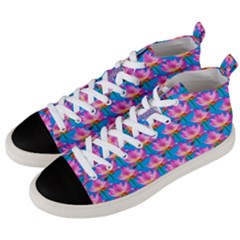 Seamless Flower Pattern Colorful Men s Mid-top Canvas Sneakers by Celenk