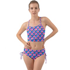 Seamless Flower Pattern Colorful Mini Tank Bikini Set by Celenk