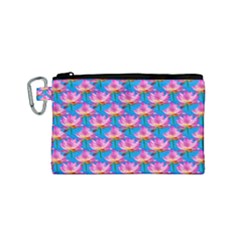 Seamless Flower Pattern Colorful Canvas Cosmetic Bag (small)