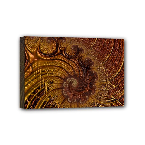 Copper Caramel Swirls Abstract Art Mini Canvas 6  X 4  by Celenk