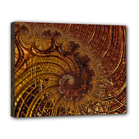 Copper Caramel Swirls Abstract Art Canvas 14  X 11  by Celenk