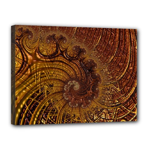 Copper Caramel Swirls Abstract Art Canvas 16  X 12  by Celenk