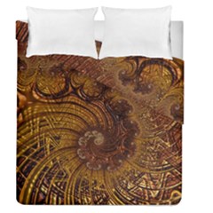 Copper Caramel Swirls Abstract Art Duvet Cover Double Side (queen Size) by Celenk