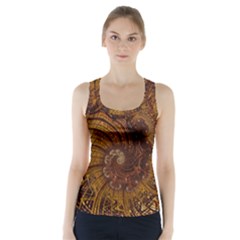 Copper Caramel Swirls Abstract Art Racer Back Sports Top by Celenk