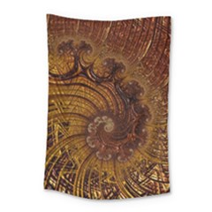 Copper Caramel Swirls Abstract Art Small Tapestry by Celenk