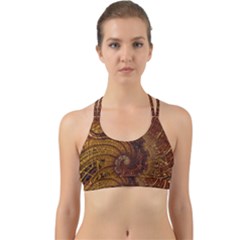 Copper Caramel Swirls Abstract Art Back Web Sports Bra