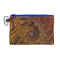 Copper Caramel Swirls Abstract Art Canvas Cosmetic Bag (large)