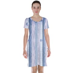 Plank Pattern Image Organization Short Sleeve Nightdress by Celenk