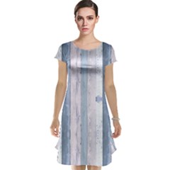 Plank Pattern Image Organization Cap Sleeve Nightdress by Celenk