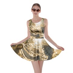 Gold Sea Coast Waves Depier Skater Dress by Celenk