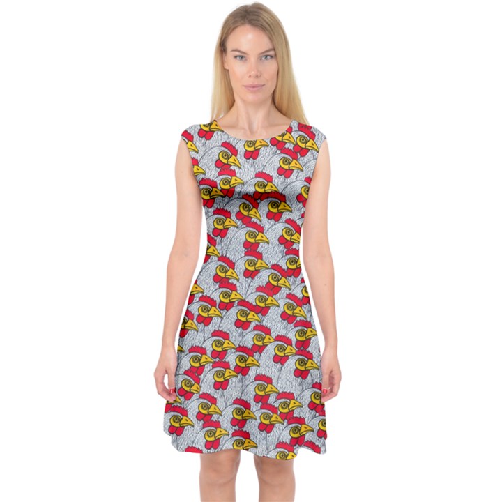 Chickens Animals Cruelty To Animals Capsleeve Midi Dress