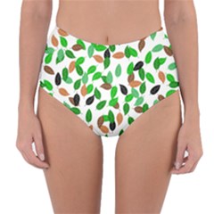 Leaves True Leaves Autumn Green Reversible High-waist Bikini Bottoms by Celenk