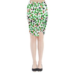 Leaves True Leaves Autumn Green Midi Wrap Pencil Skirt by Celenk