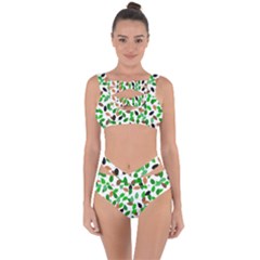 Leaves True Leaves Autumn Green Bandaged Up Bikini Set 