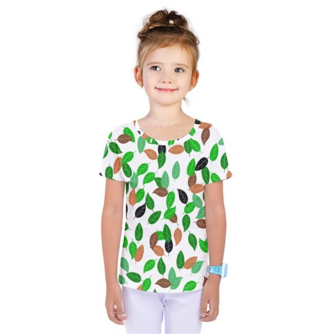 Leaves True Leaves Autumn Green Kids  One Piece Tee by Celenk