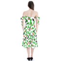 Leaves True Leaves Autumn Green Shoulder Tie Bardot Midi Dress View2