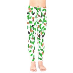 Leaves True Leaves Autumn Green Kids  Legging by Celenk