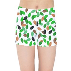 Leaves True Leaves Autumn Green Kids Sports Shorts by Celenk