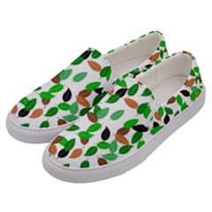 Leaves True Leaves Autumn Green Men s Canvas Slip Ons by Celenk