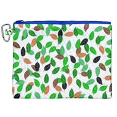 Leaves True Leaves Autumn Green Canvas Cosmetic Bag (xxl)