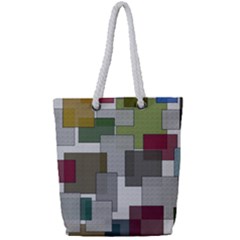 Decor Painting Design Texture Full Print Rope Handle Tote (small)