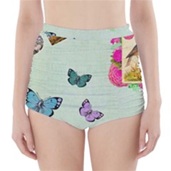 Collage High-waisted Bikini Bottoms by NouveauDesign