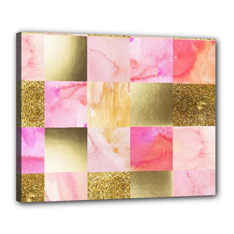 Collage Gold And Pink Canvas 20  X 16  by NouveauDesign