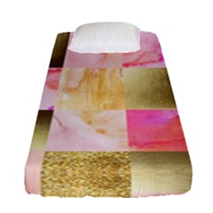 Collage Gold And Pink Fitted Sheet (single Size) by NouveauDesign