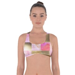 Collage Gold And Pink Got No Strings Sports Bra by NouveauDesign