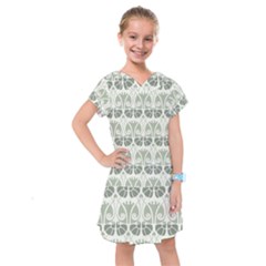 Teal Beige Kids  Drop Waist Dress by NouveauDesign