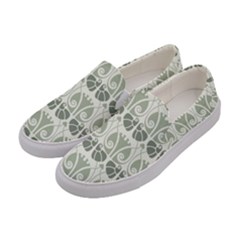 Teal Beige Women s Canvas Slip Ons by NouveauDesign