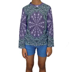 Star And Flower Mandala In Wonderful Colors Kids  Long Sleeve Swimwear by pepitasart