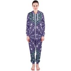 Star And Flower Mandala In Wonderful Colors Hooded Jumpsuit (ladies)  by pepitasart