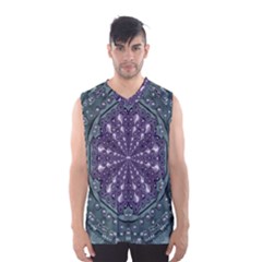 Star And Flower Mandala In Wonderful Colors Men s Basketball Tank Top by pepitasart