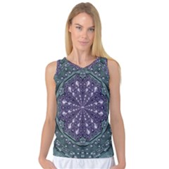 Star And Flower Mandala In Wonderful Colors Women s Basketball Tank Top by pepitasart