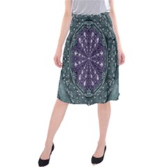 Star And Flower Mandala In Wonderful Colors Midi Beach Skirt by pepitasart