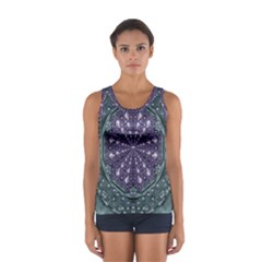 Star And Flower Mandala In Wonderful Colors Sport Tank Top  by pepitasart