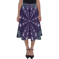 Star And Flower Mandala In Wonderful Colors Perfect Length Midi Skirt by pepitasart