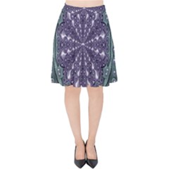 Star And Flower Mandala In Wonderful Colors Velvet High Waist Skirt by pepitasart