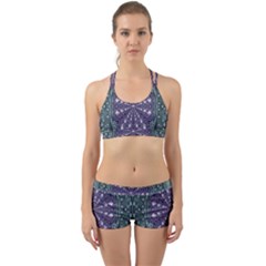 Star And Flower Mandala In Wonderful Colors Back Web Sports Bra Set by pepitasart