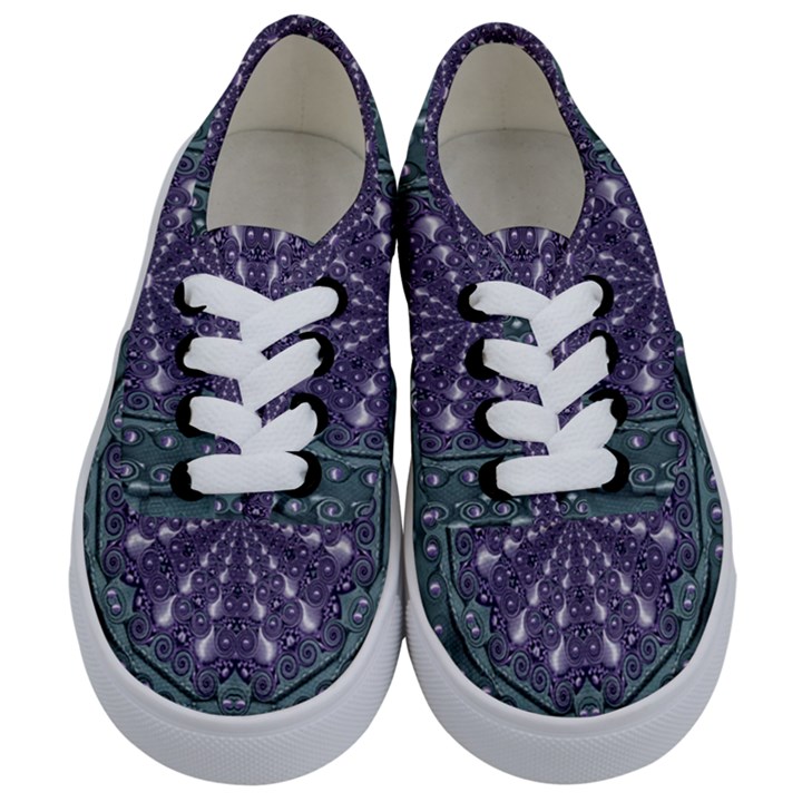 Star And Flower Mandala In Wonderful Colors Kids  Classic Low Top Sneakers