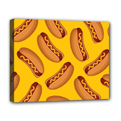 Hot Dog Seamless Pattern Deluxe Canvas 20  X 16   by Celenk