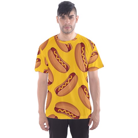 Hot Dog Seamless Pattern Men s Sports Mesh Tee by Celenk