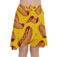 Hot Dog Seamless Pattern Chiffon Wrap