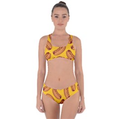 Hot Dog Seamless Pattern Criss Cross Bikini Set by Celenk