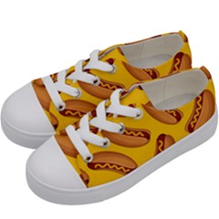 Hot Dog Seamless Pattern Kids  Low Top Canvas Sneakers by Celenk