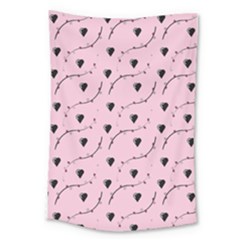 Love Hearth Pink Pattern Large Tapestry by Celenk