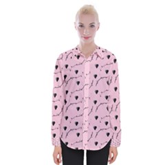 Love Hearth Pink Pattern Womens Long Sleeve Shirt